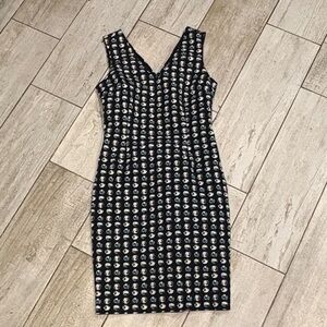 [Banana Republic] Elegant Navy Blue Pattern Dress - Size 0